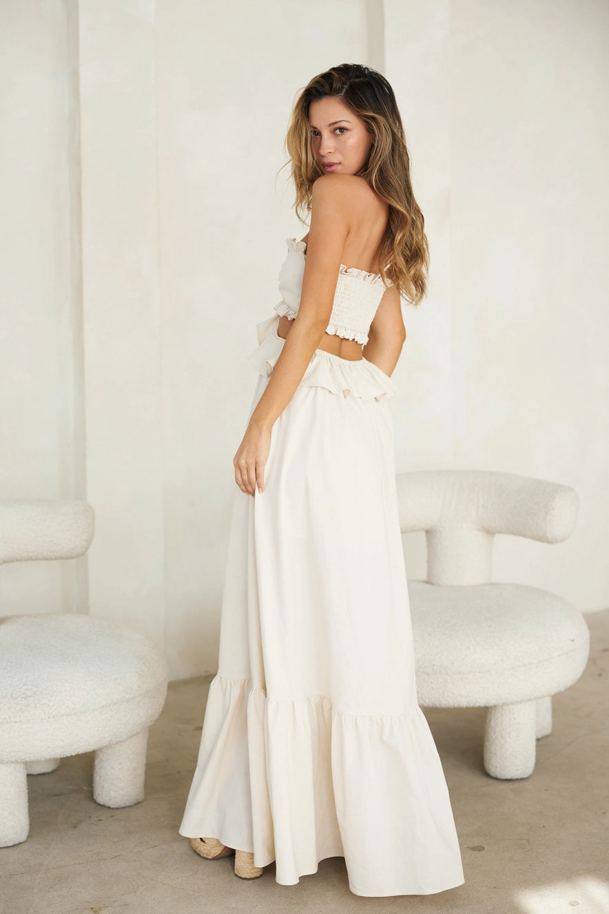 Cut-out Ruffled Maxi Dress