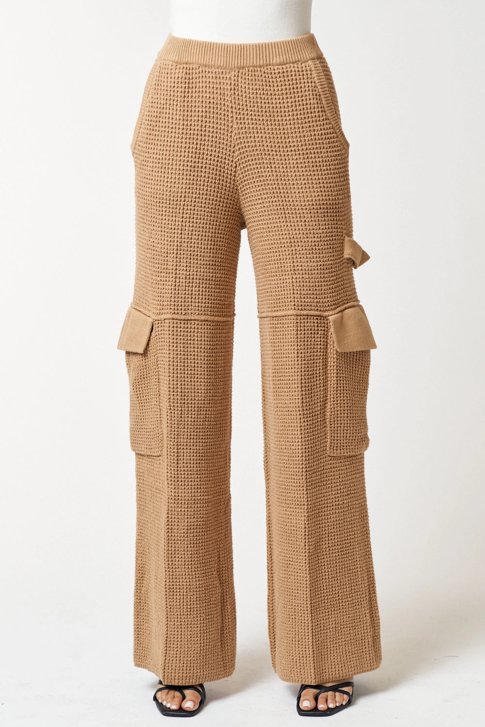 Sweater Wide Leg Long Pants with Pocket Detail