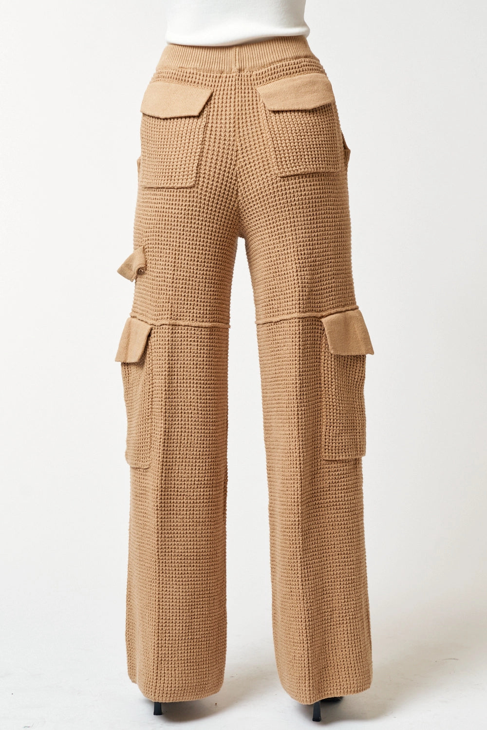 Sweater Wide Leg Long Pants with Pocket Detail